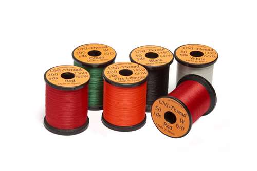 Uni Thread 200 Yards 6/0 Fire Orange (Full Box Trade Pack 20 Spools) Fly Tying Threads (Product Length 200 Yds / 182m 20 Pack)
